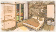 Schlafzimmer im Stil Aquarell